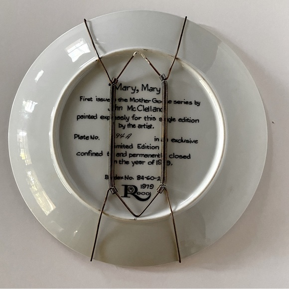 Limited edition Mary Mary Mother Goose plate by John McClelland, 1979 - Picture 3 of 4